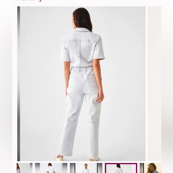 Faherty Blythe Organic Cotton Denim Jumpsuit small - Picture 4 of 8